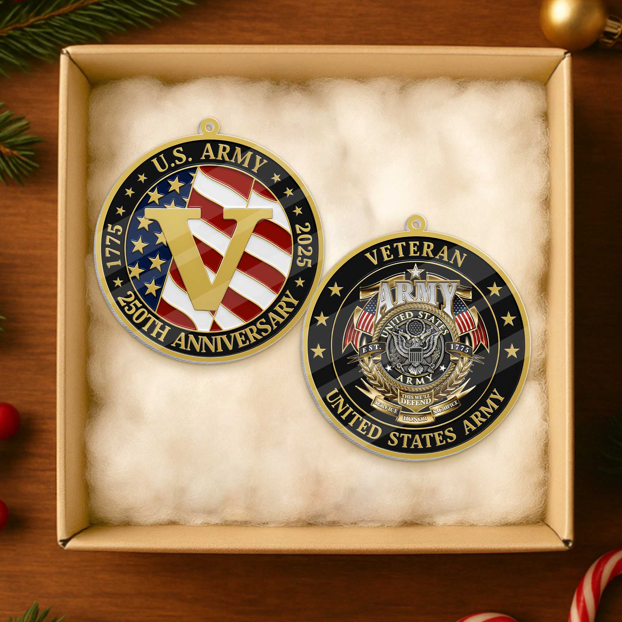 Army 250th Anniversary Acrylic Ornament