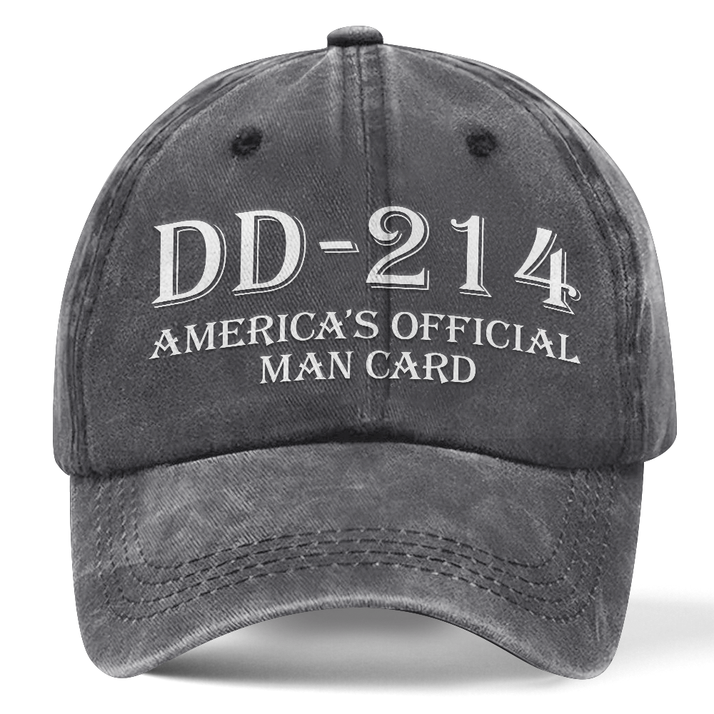 Personalizable US Veteran DD-214 America's Official Man Card Washed Cap