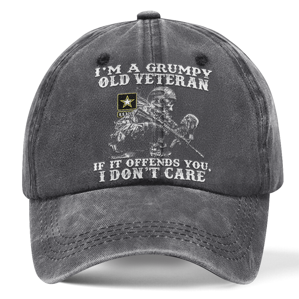 Personalizable Grumpy Old Vet Washed Cap