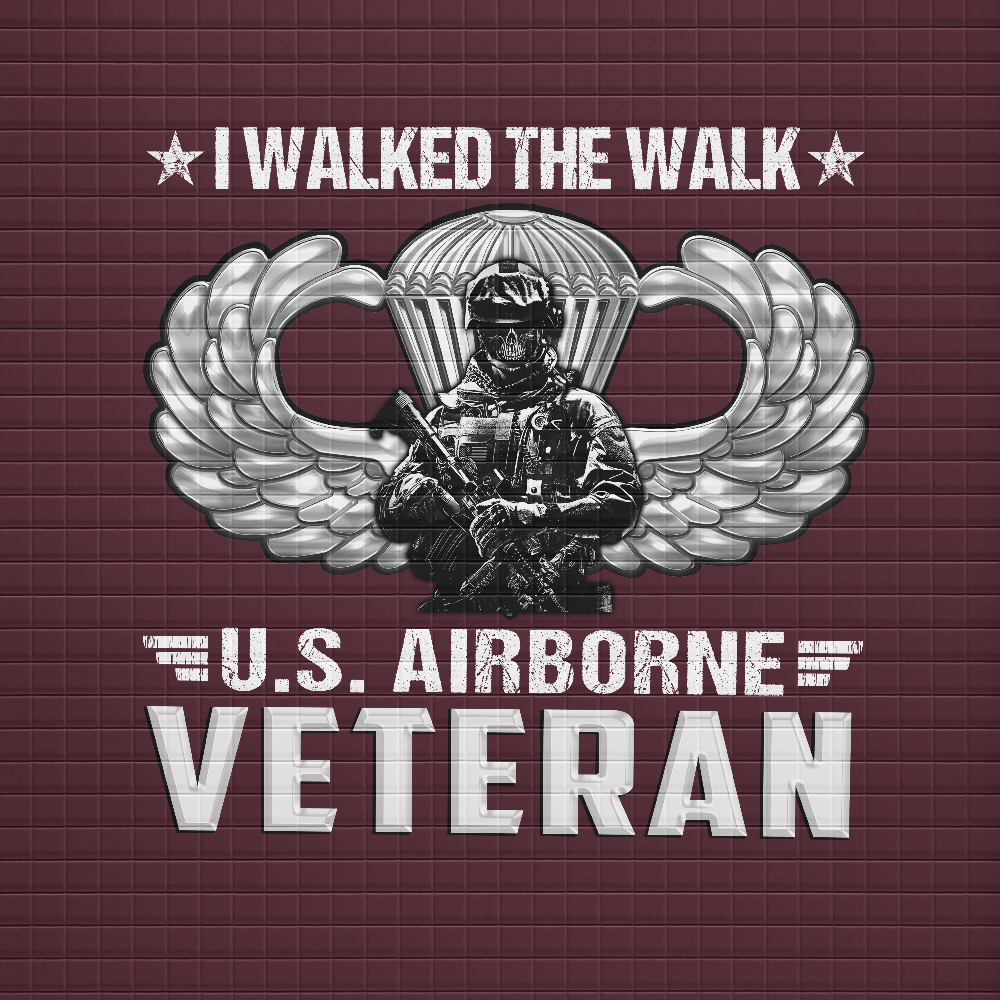 Personalizable Airborne I Walked The Walk Waffle Hooded Jacket