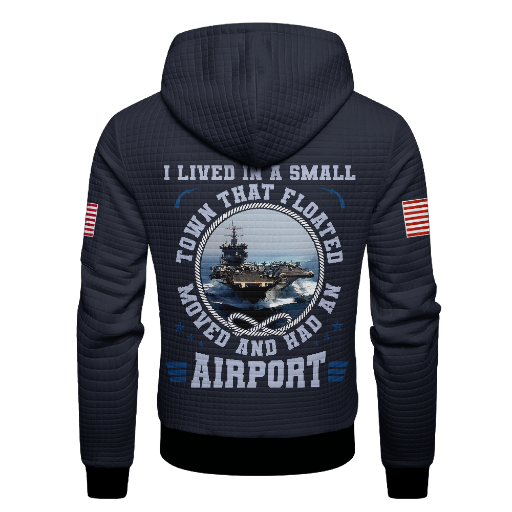 Personalizable I Lived In A Small Town That Floated Waffle Hooded Jacket