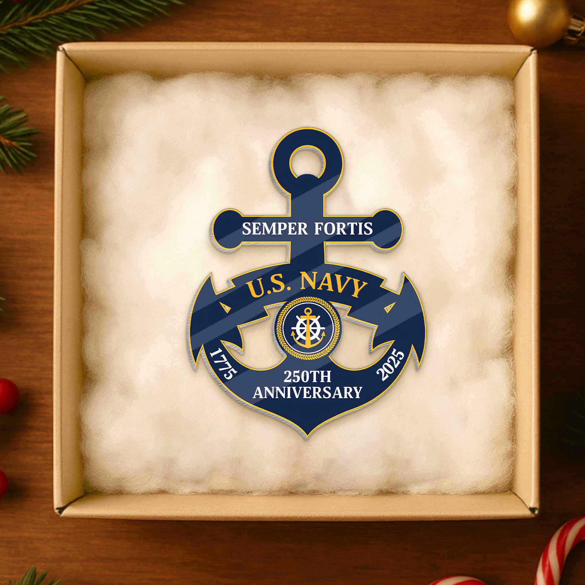 Navy 250th Anniversary Acrylic Ornament