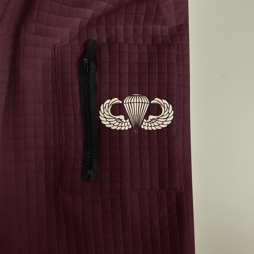 82nd Airborne Born At Benning Waffle Hooded Jacket