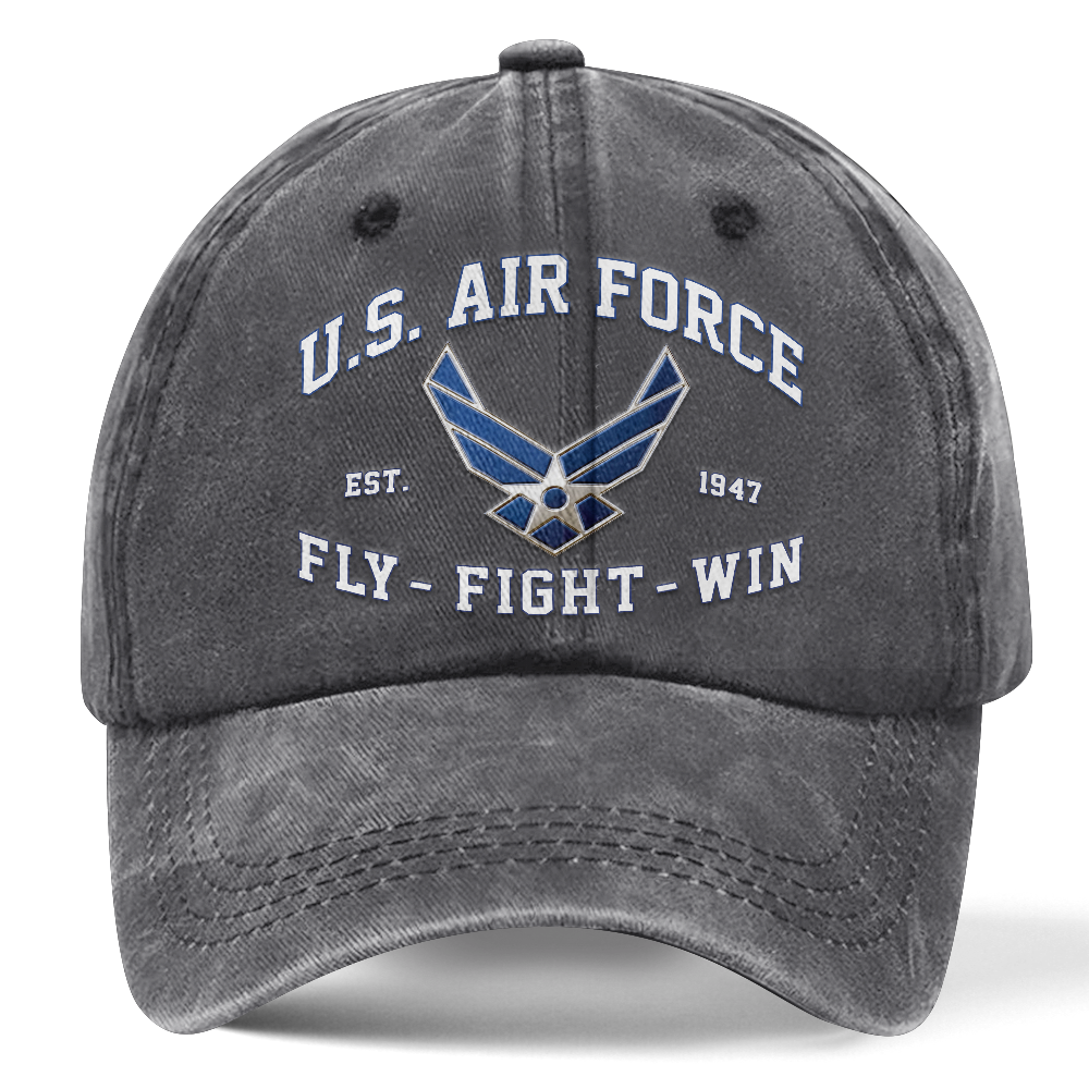 Personalizable Air Force Fly Fight Win Washed Cap