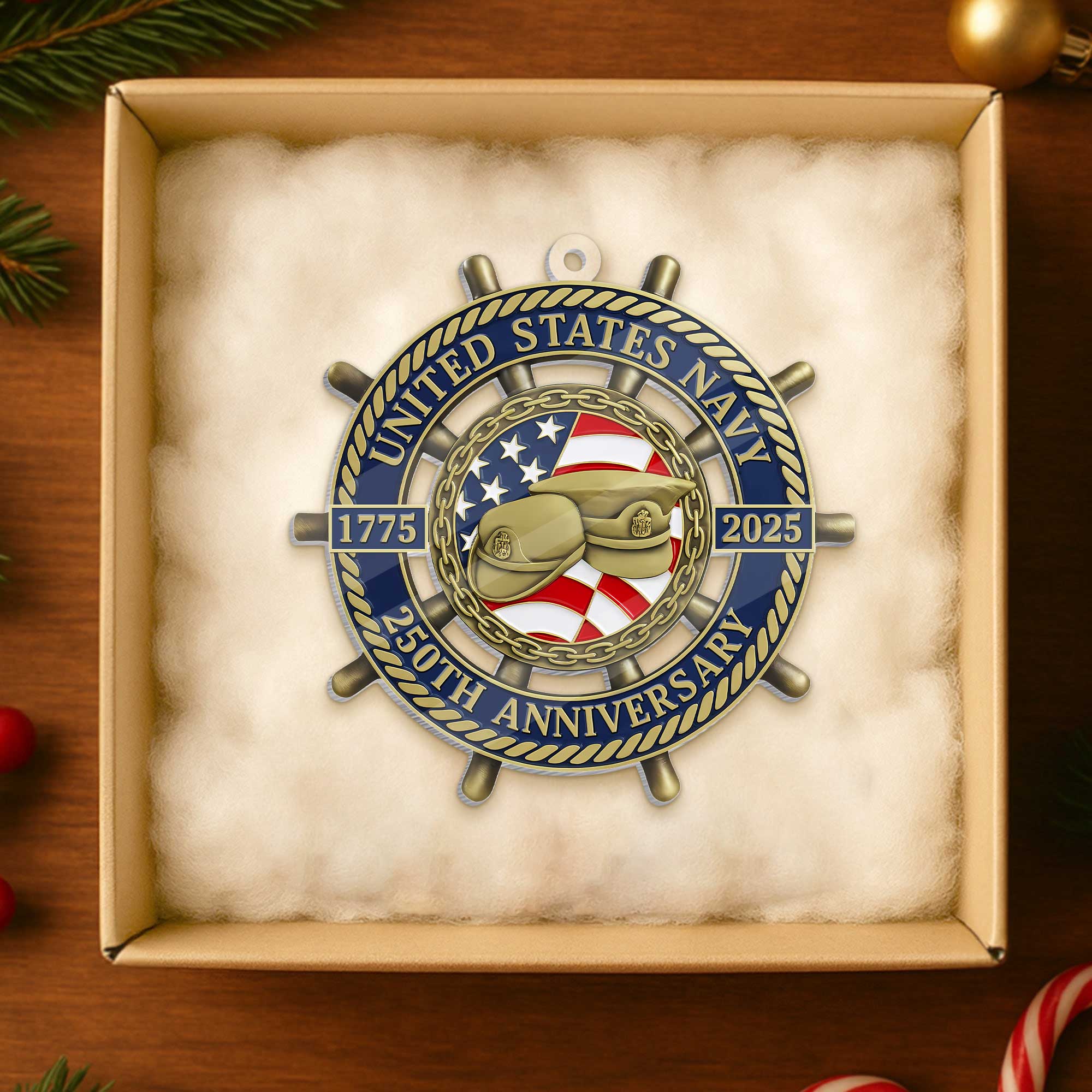 Navy 250th Anniversary Acrylic Ornament