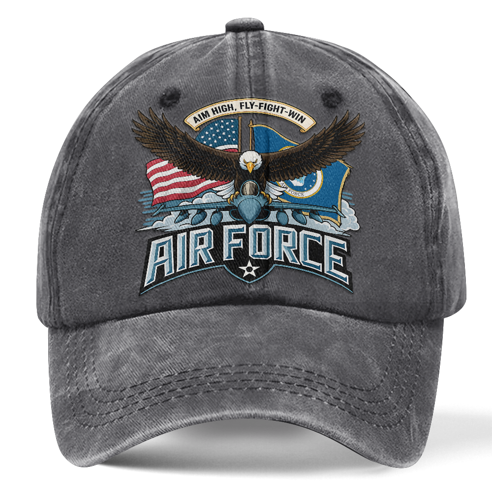 Personalizable Air Force Fly Fight Win Washed Cap