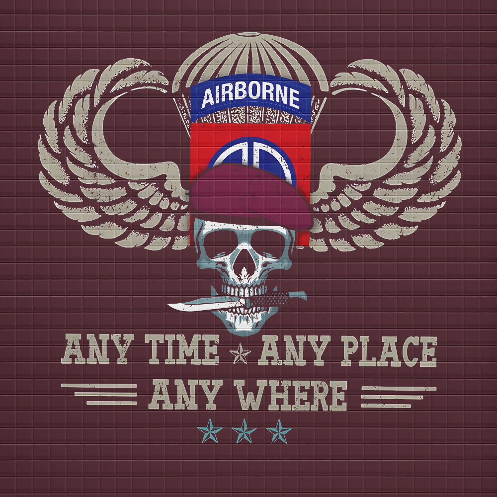 Personalizable 82nd Airborne Waffle Hooded Jacket