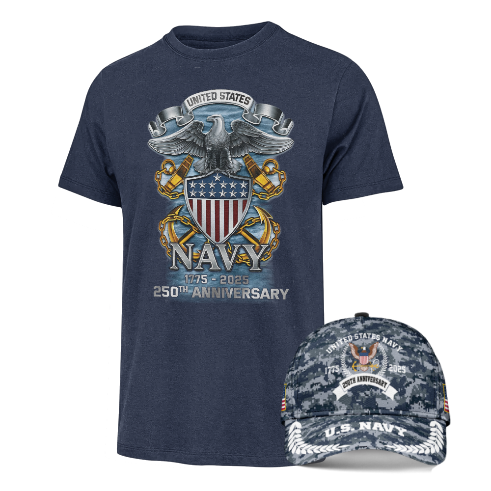 Navy 250th Anniversary Classic Cap & Classic Tee Combo