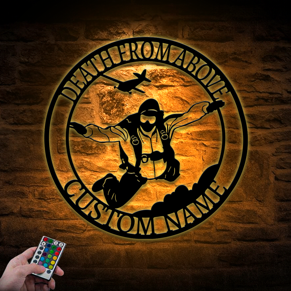 Personalized Airborne Death From Above Metal Sign Wall Art