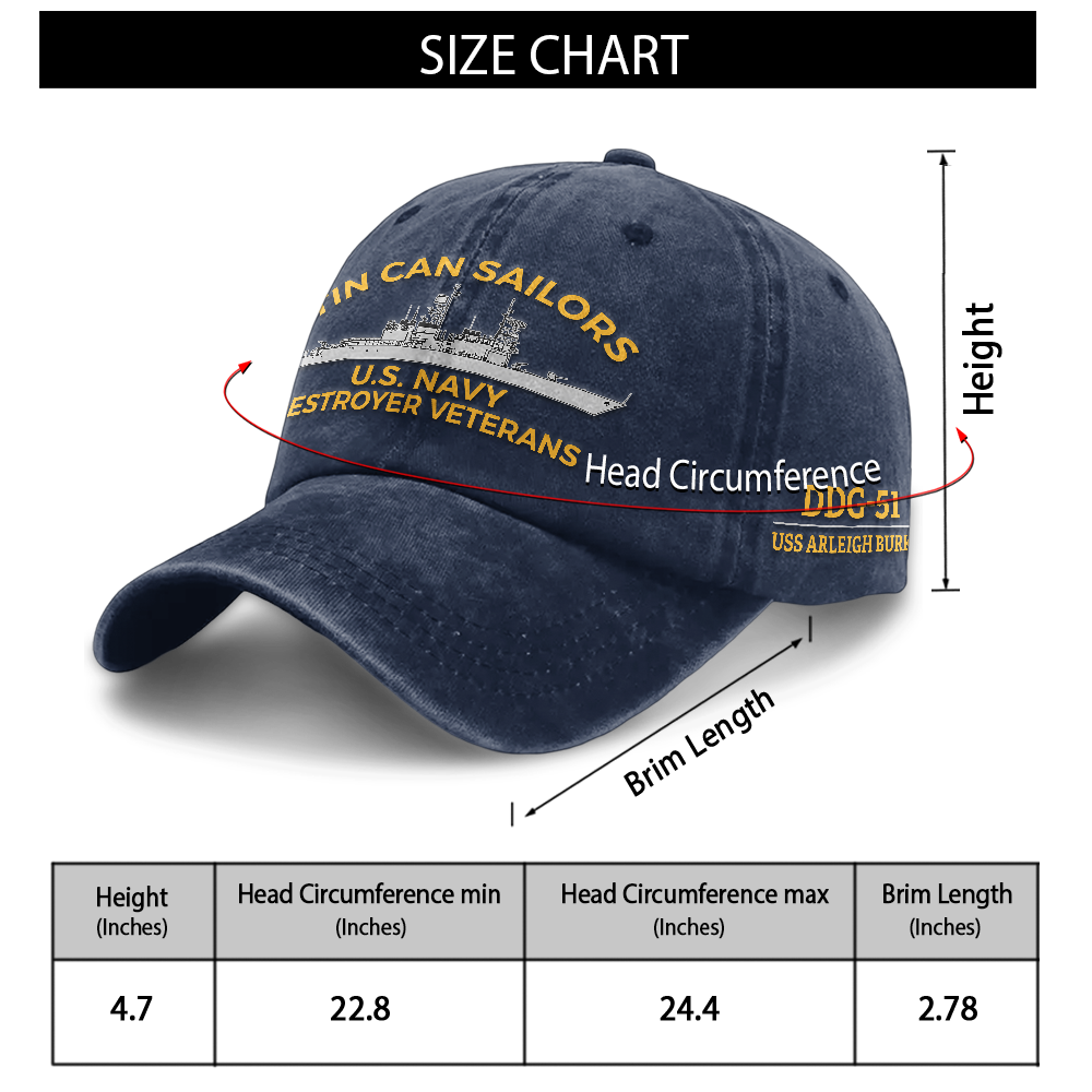 Personalizable Tin Can Sailors Washed Cap
