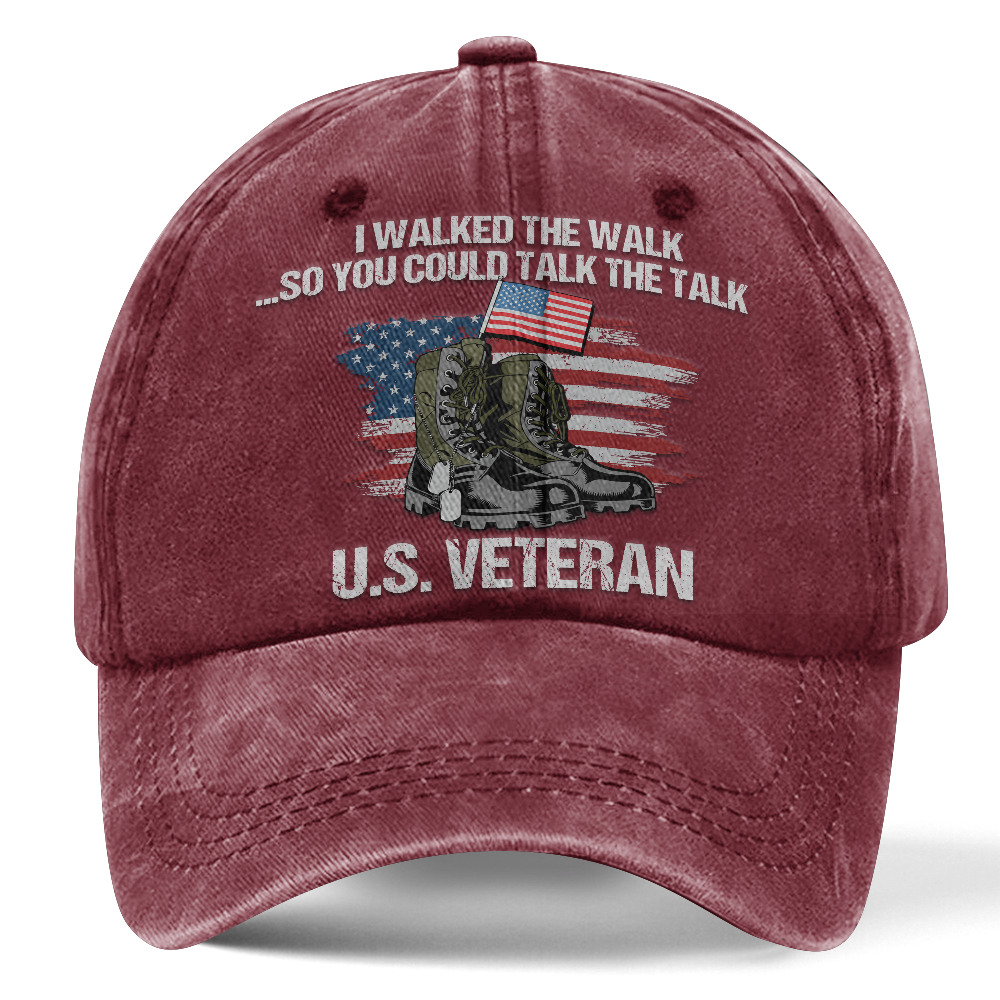 Personalizable US Veteran I Walked The Walk Washed Cap