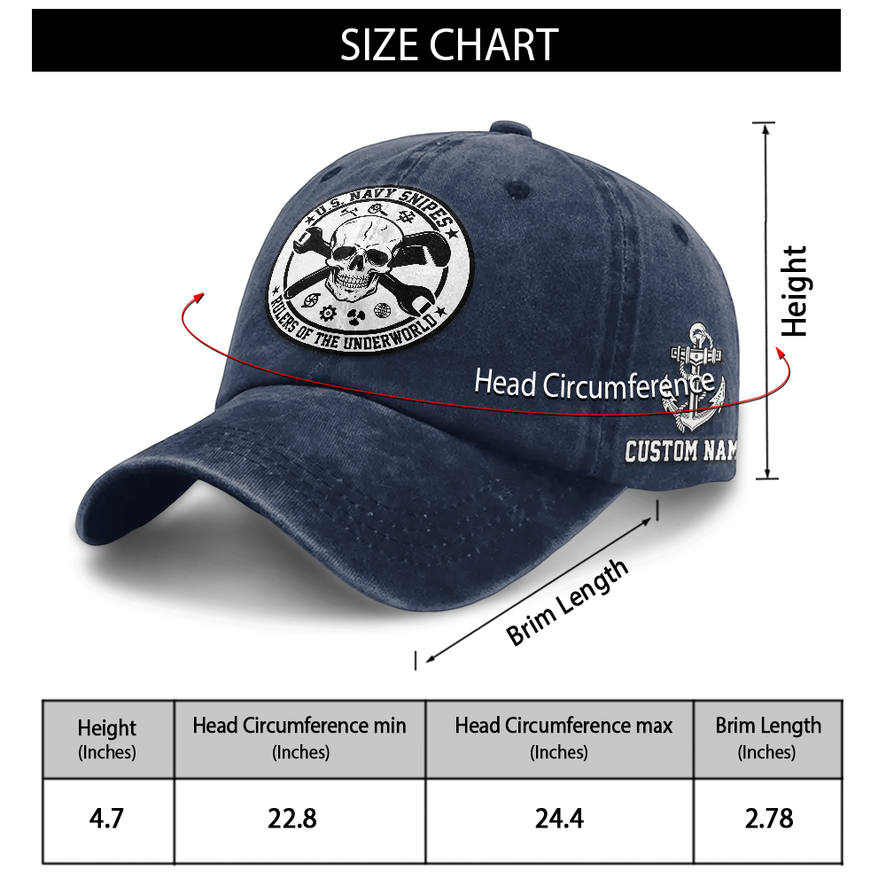 Personalizable Navy Snipes Washed Cap