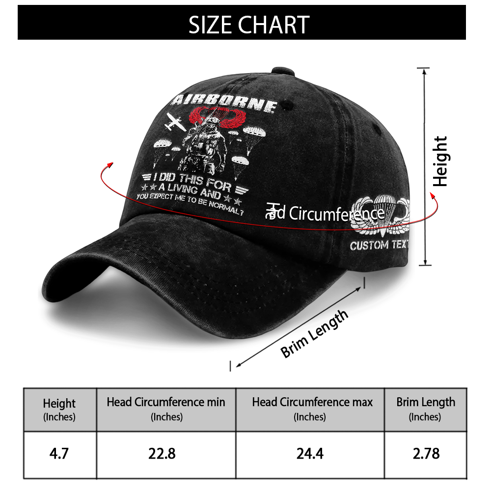 Airborne I Did This For A Living Washed Cap