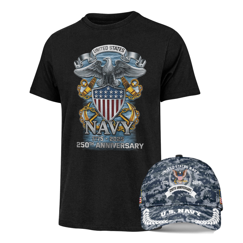 Navy 250th Anniversary Classic Cap & Classic Tee Combo