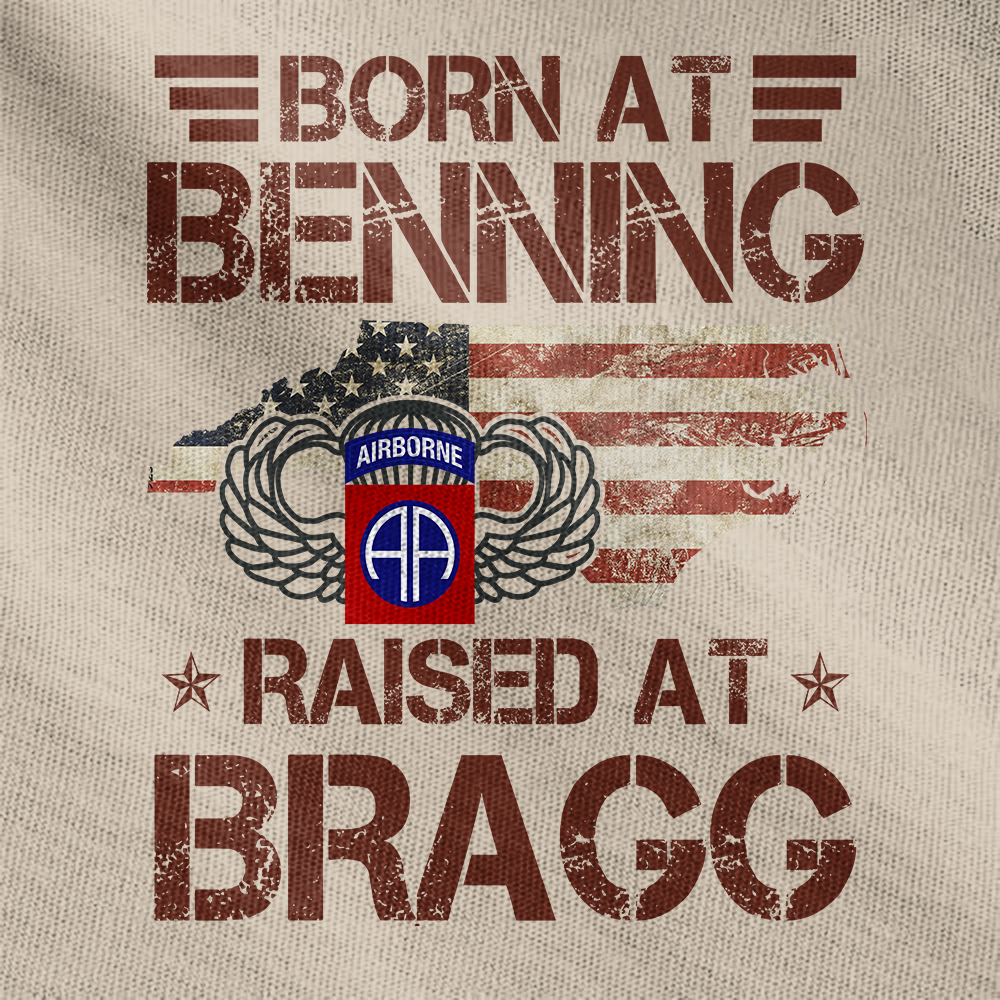 Born At Benning Raised At Bragg Tactical Polo Shirt