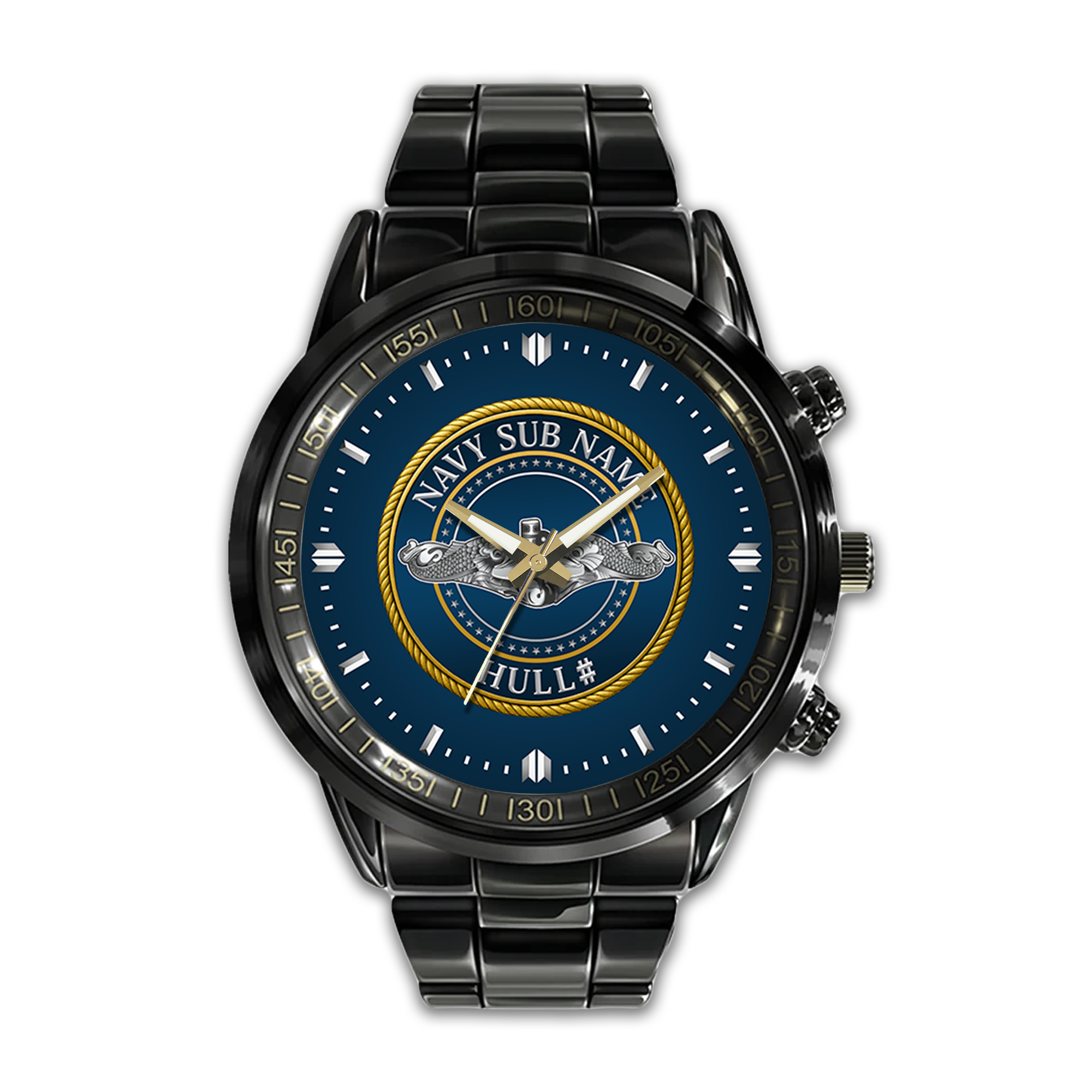Personalizable Navy Submarine Stainless Steel Watch