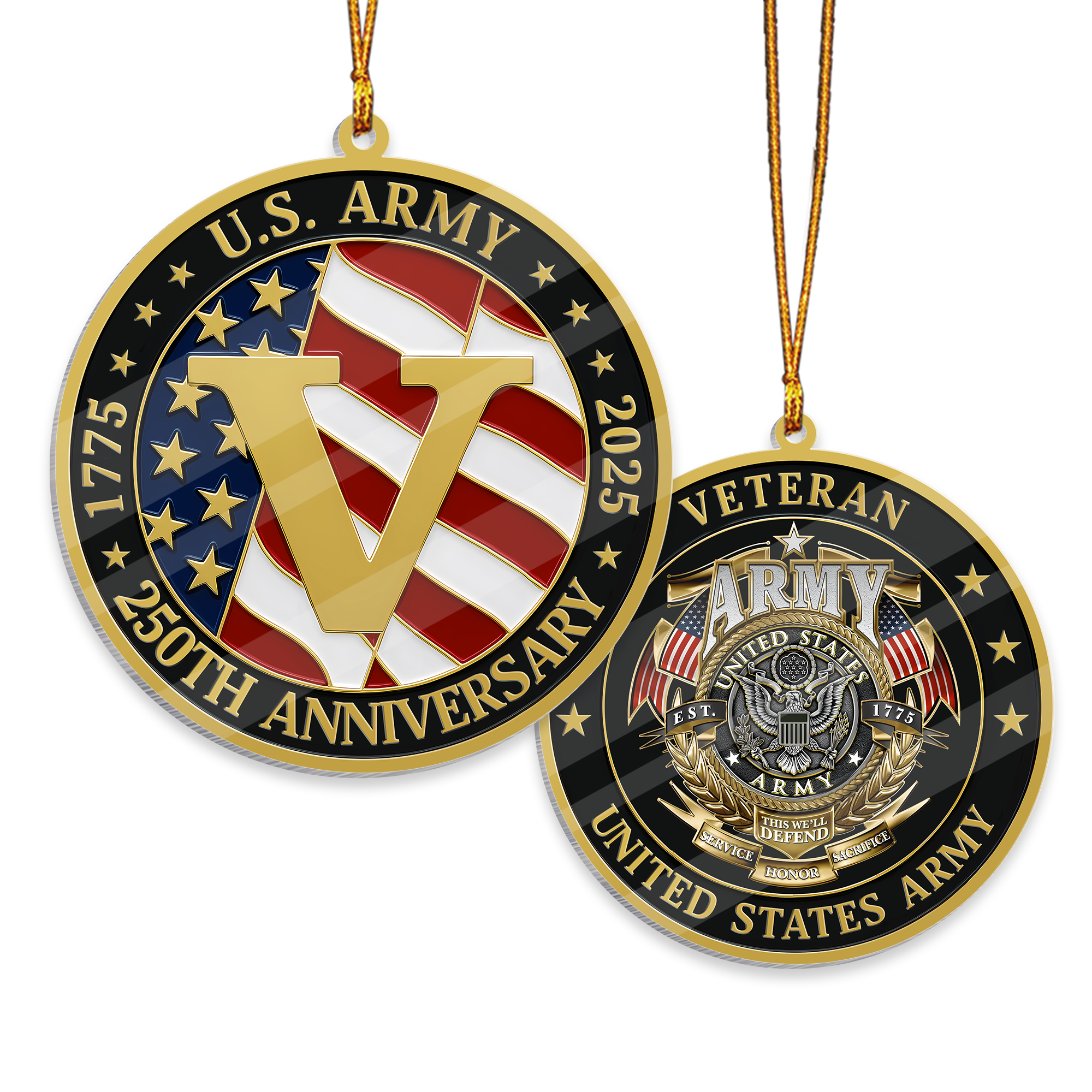 Army 250th Anniversary Acrylic Ornament