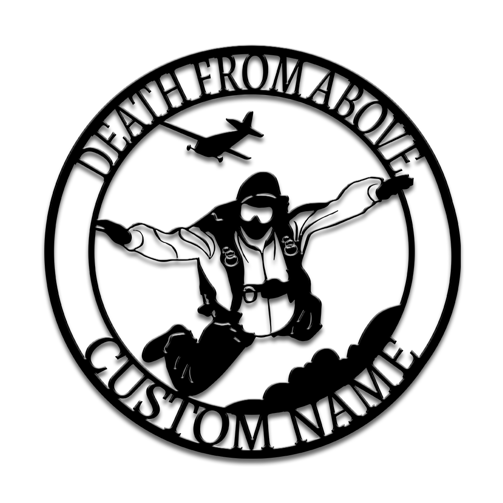 Personalized Airborne Death From Above Metal Sign Wall Art