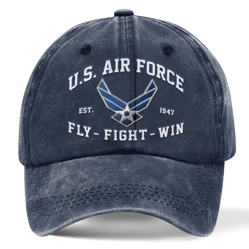 Personalizable Air Force Fly Fight Win Washed Cap