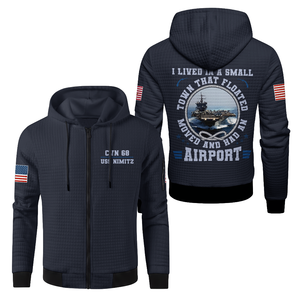 Personalizable I Lived In A Small Town That Floated Waffle Hooded Jacket