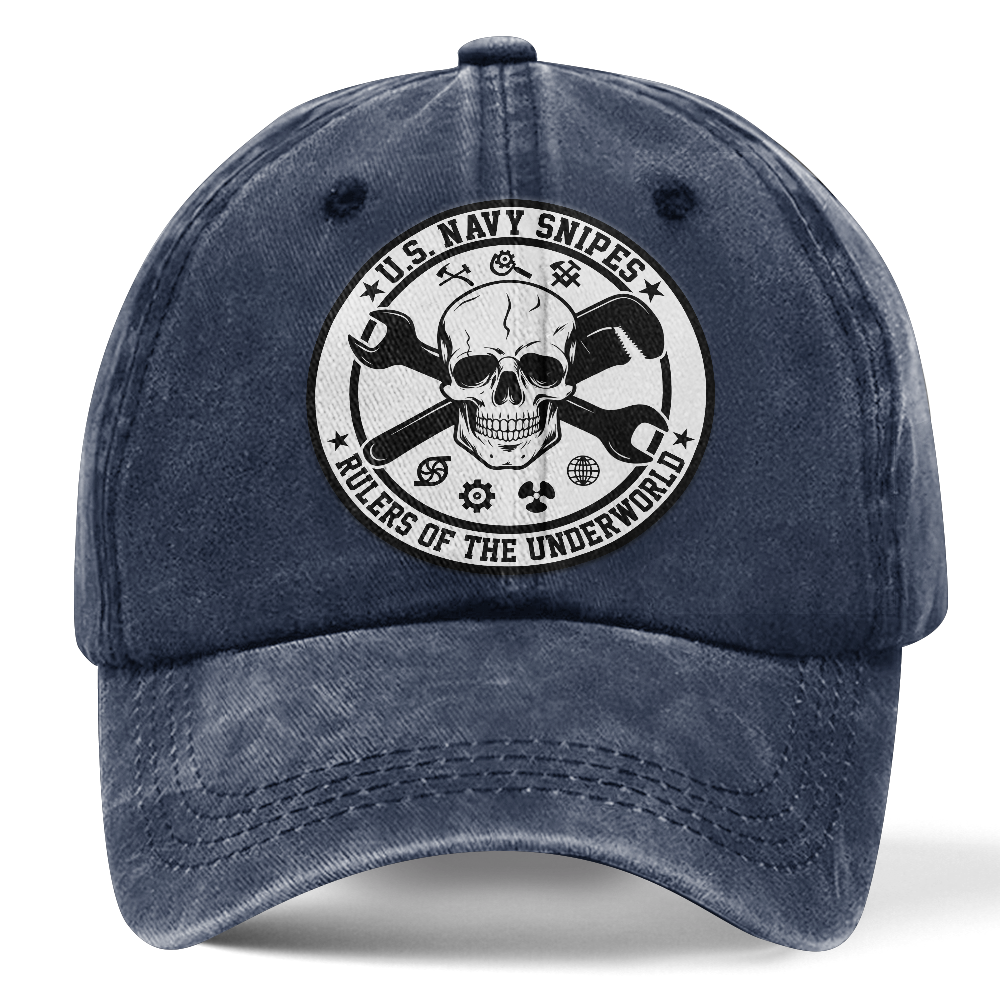 Personalizable Navy Snipes Washed Cap