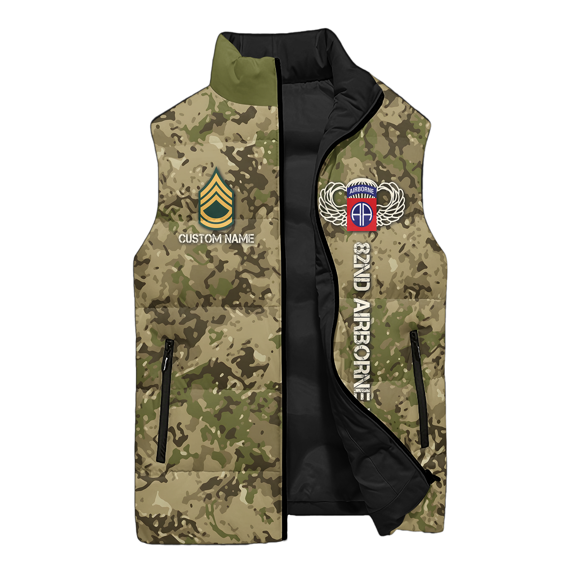 Personalizable 82nd Airborne Born At Benning Puffer Vest