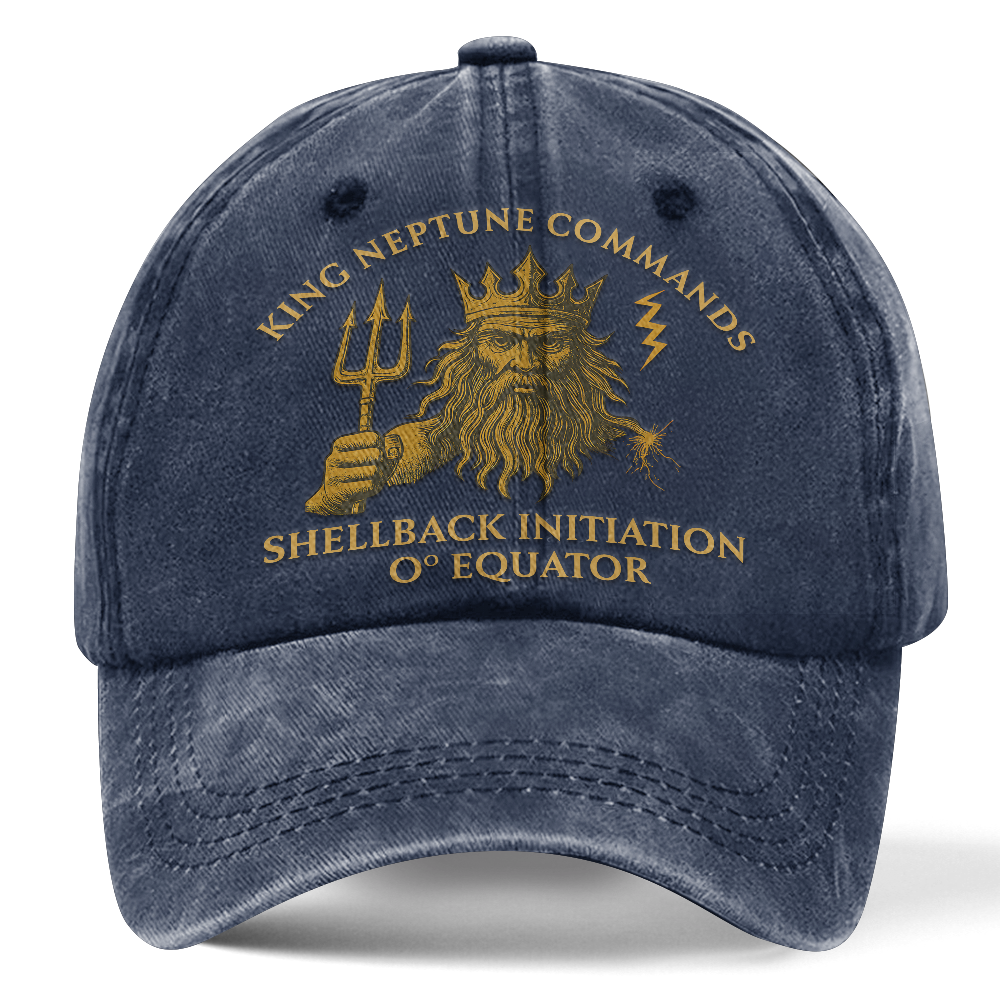Personalizable Navy Shellback Washed Cap