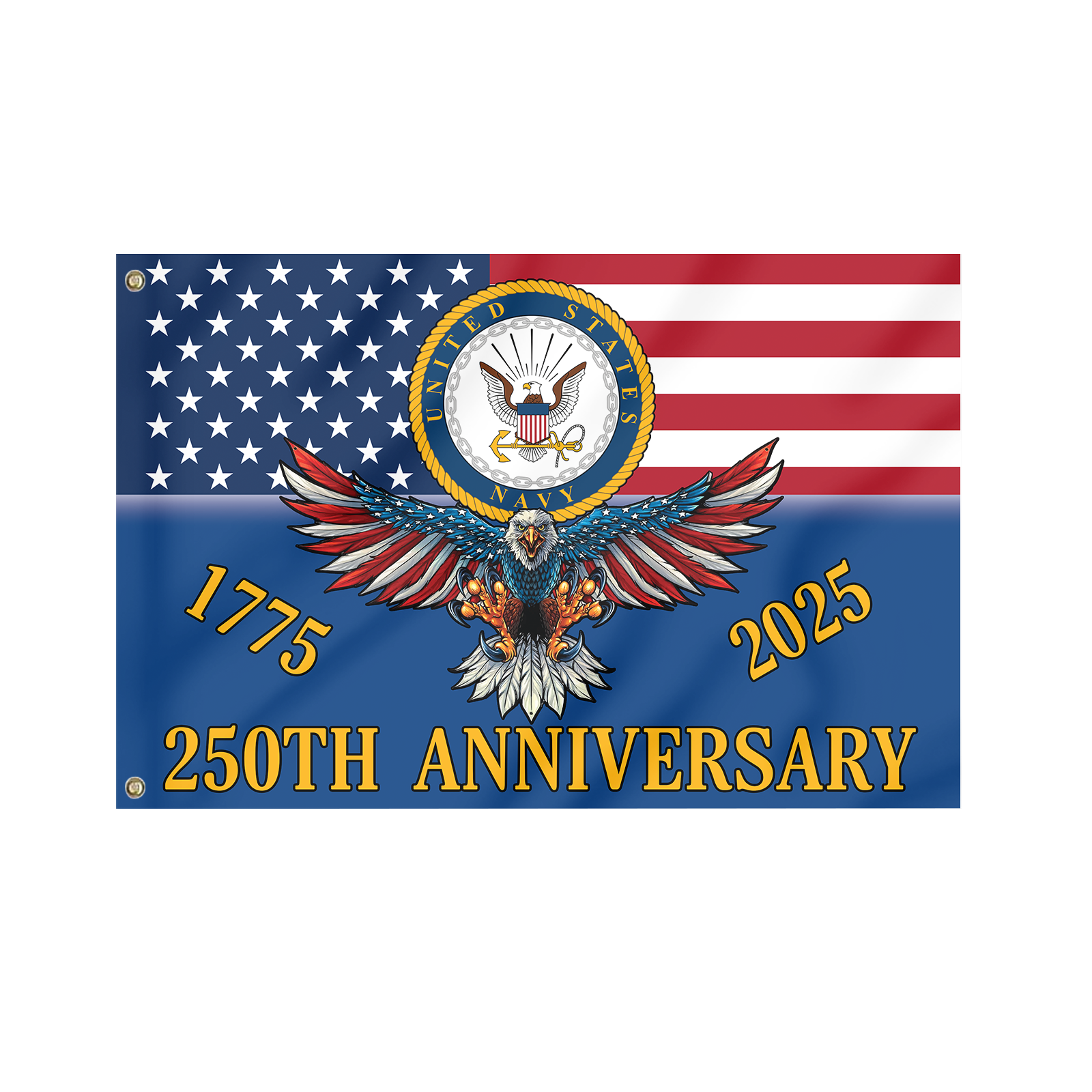 Navy 250th Anniversary House Flag