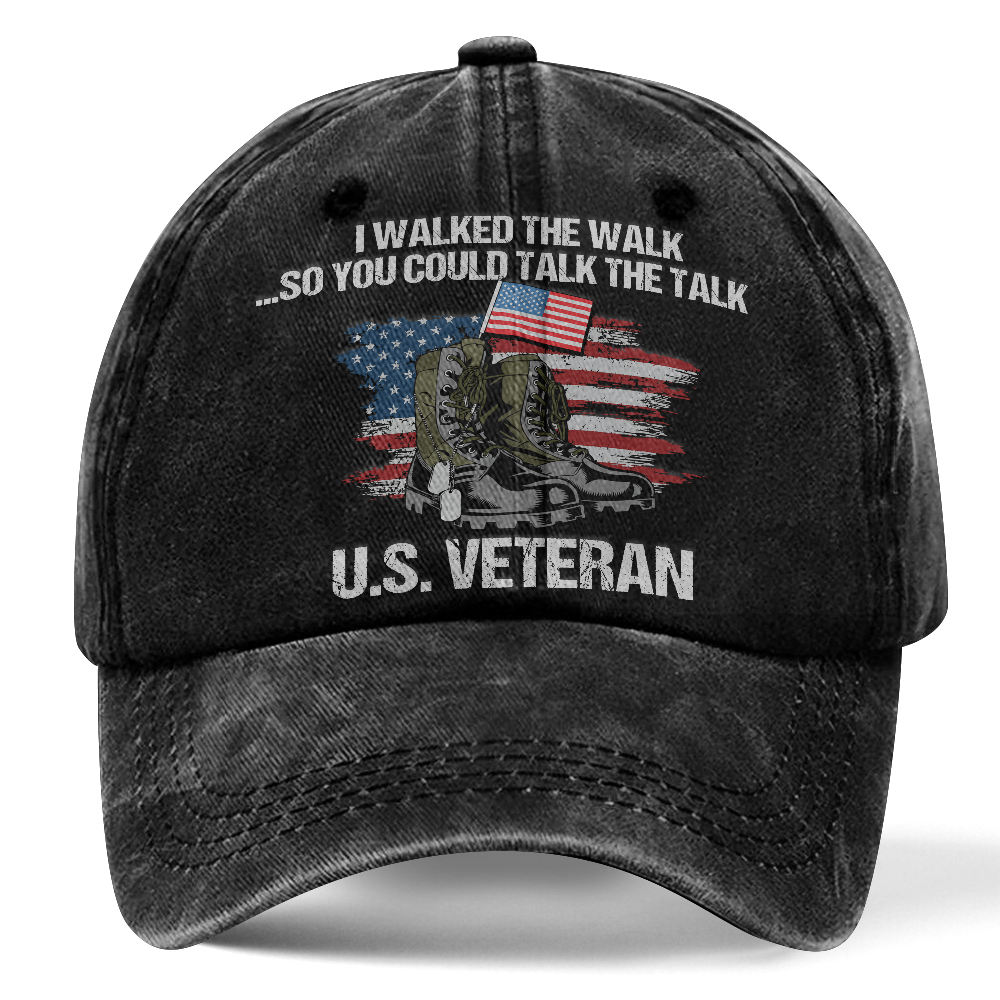Personalizable US Veteran I Walked The Walk Washed Cap