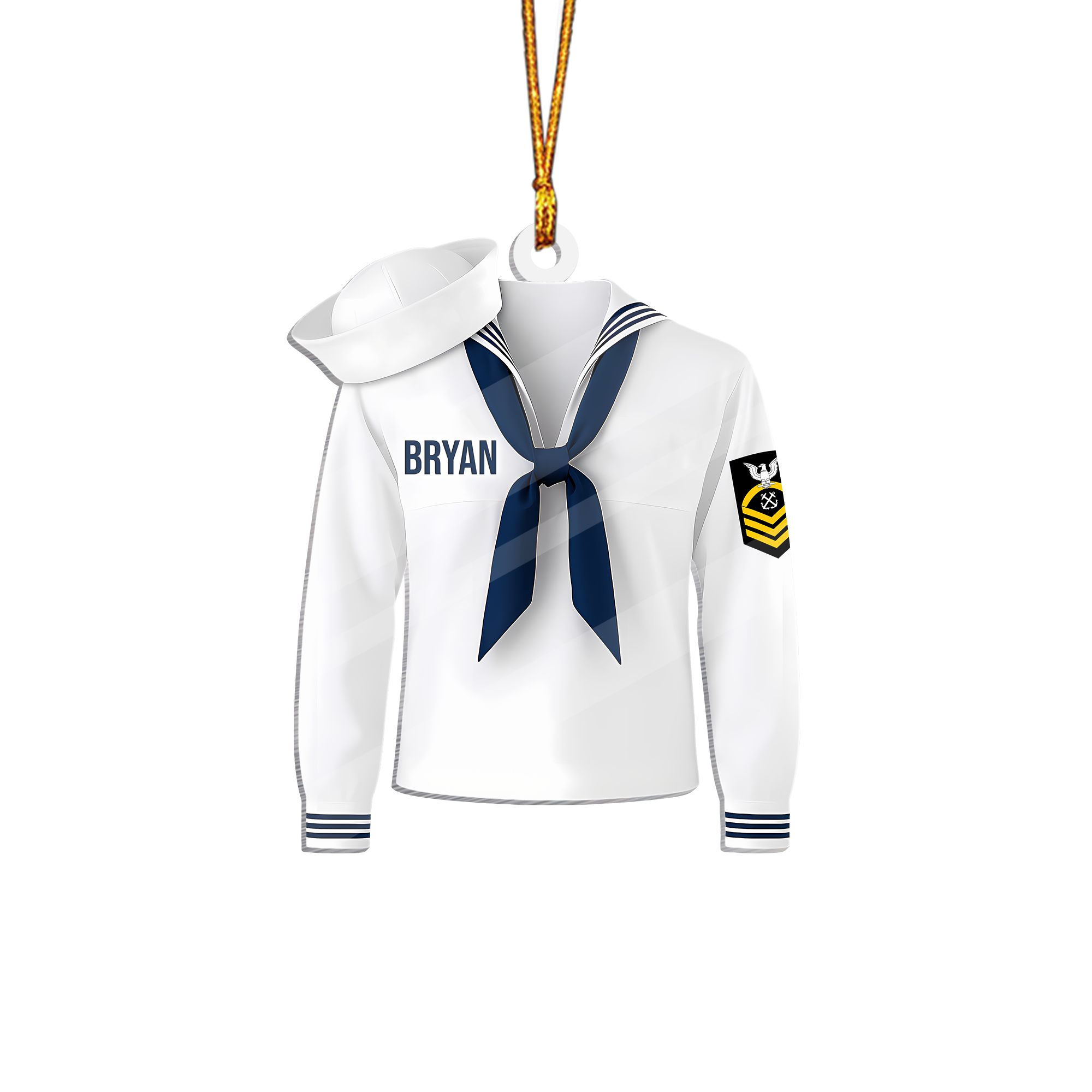 Personalizable Navy Uniform Acrylic Ornament