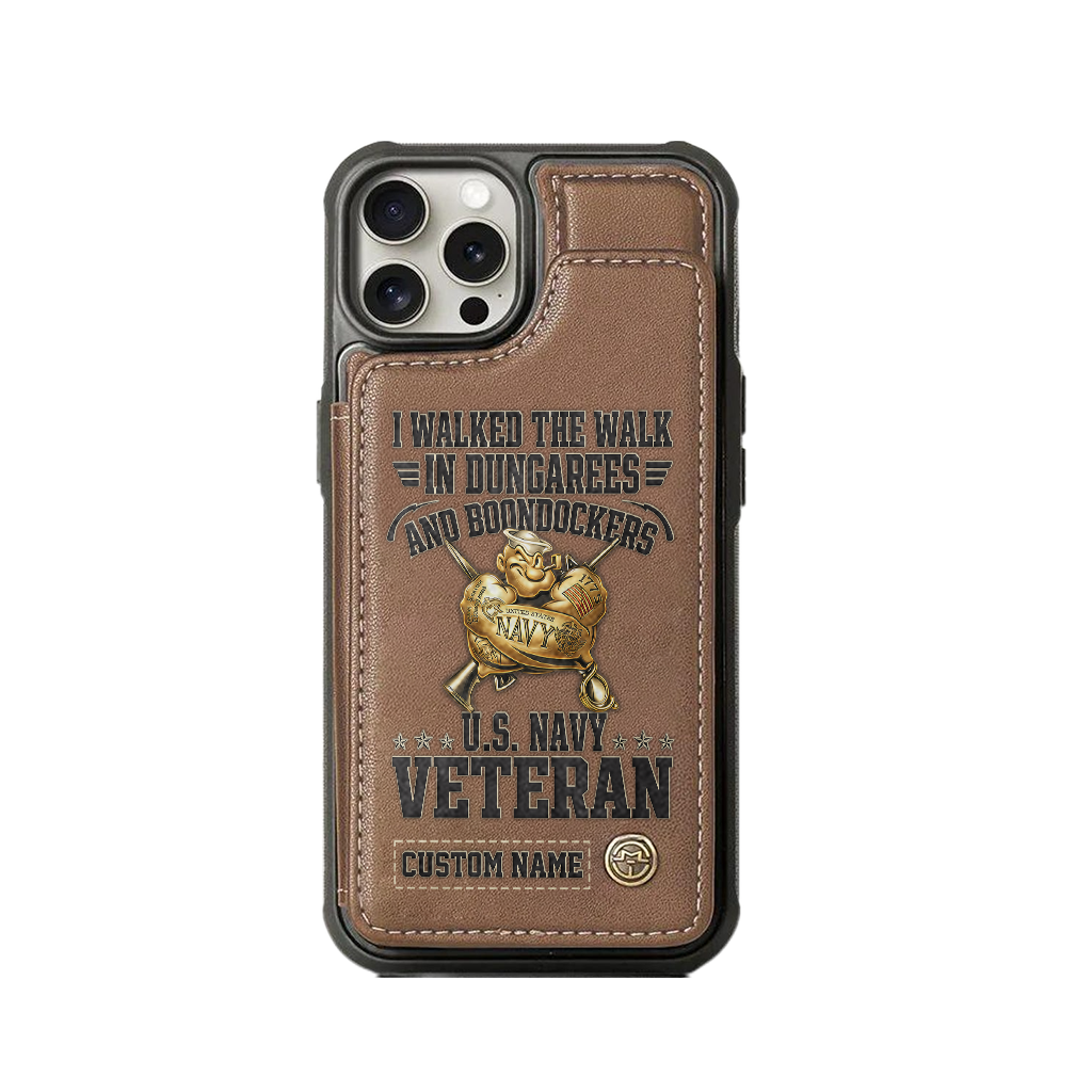 Personalizable Navy I Walked The Walk Wallet Phone Case