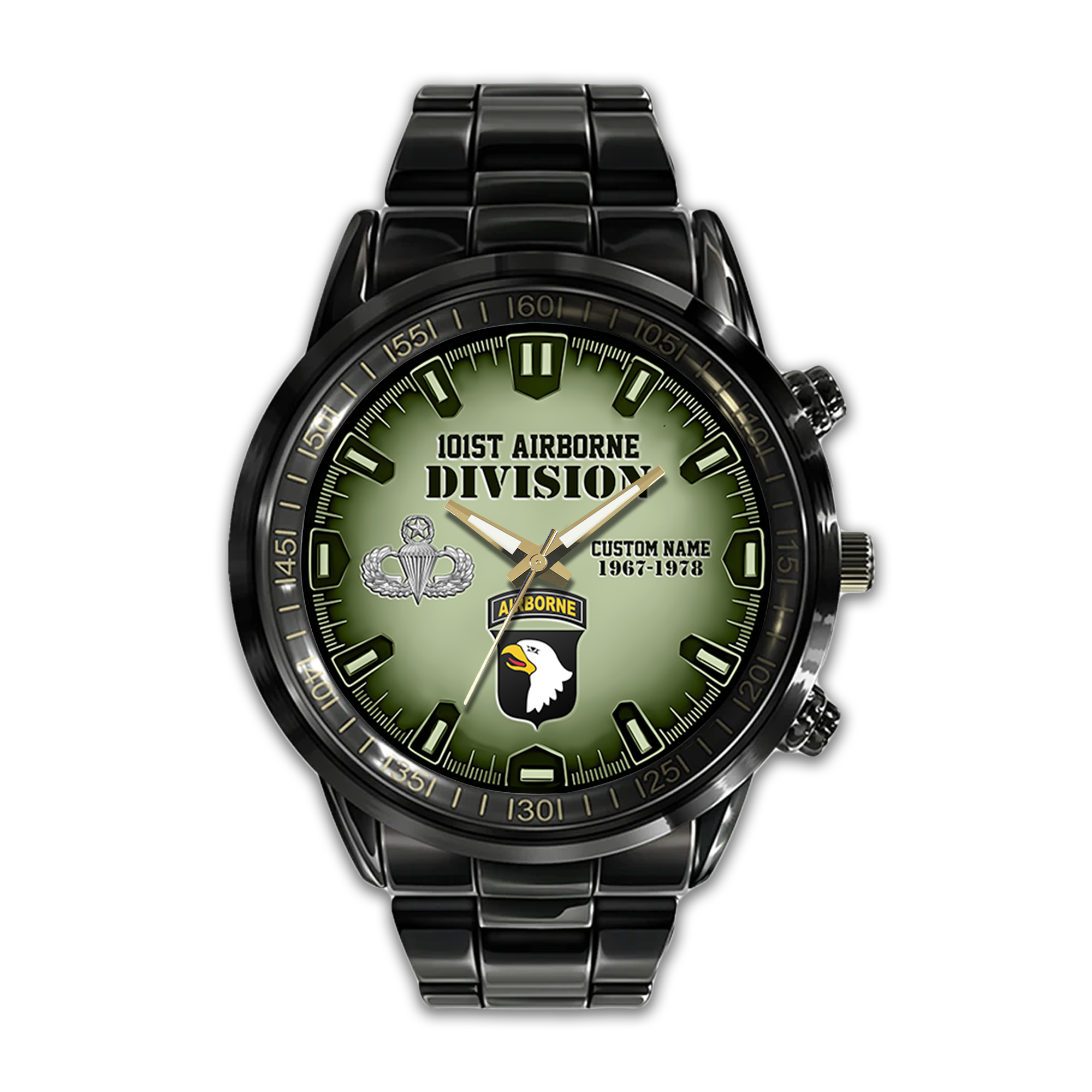 Personalizable 101st Airborne Division Stainless Steel Watch