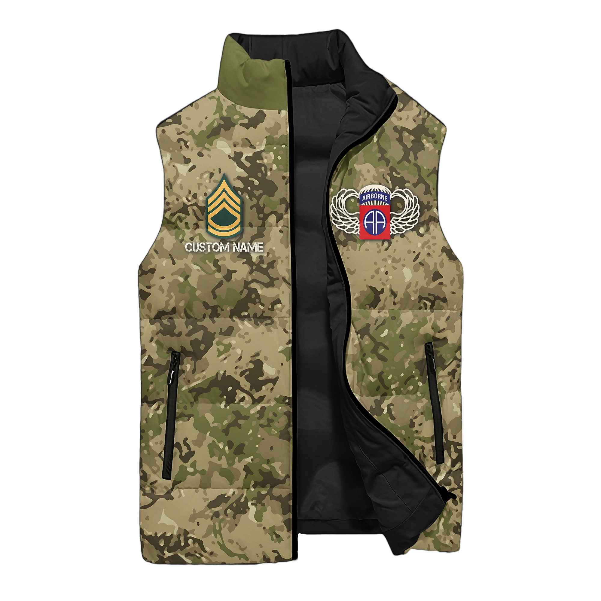 Personalizable 82nd Airborne Born At Benning Puffer Vest