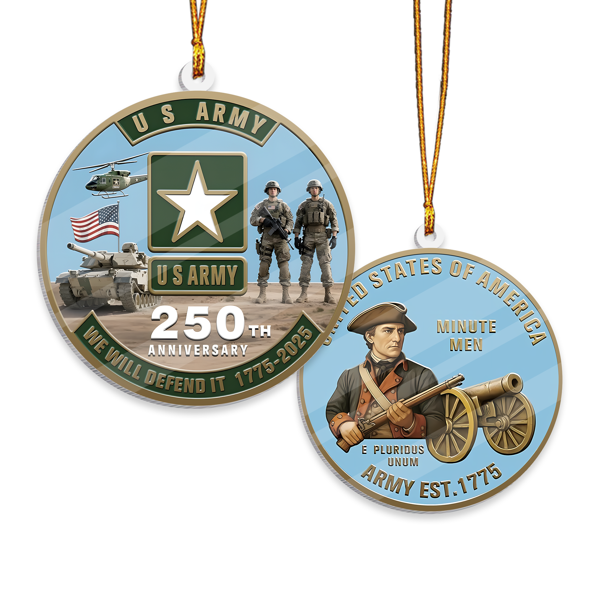 Army 250th Anniversary Acrylic Ornament