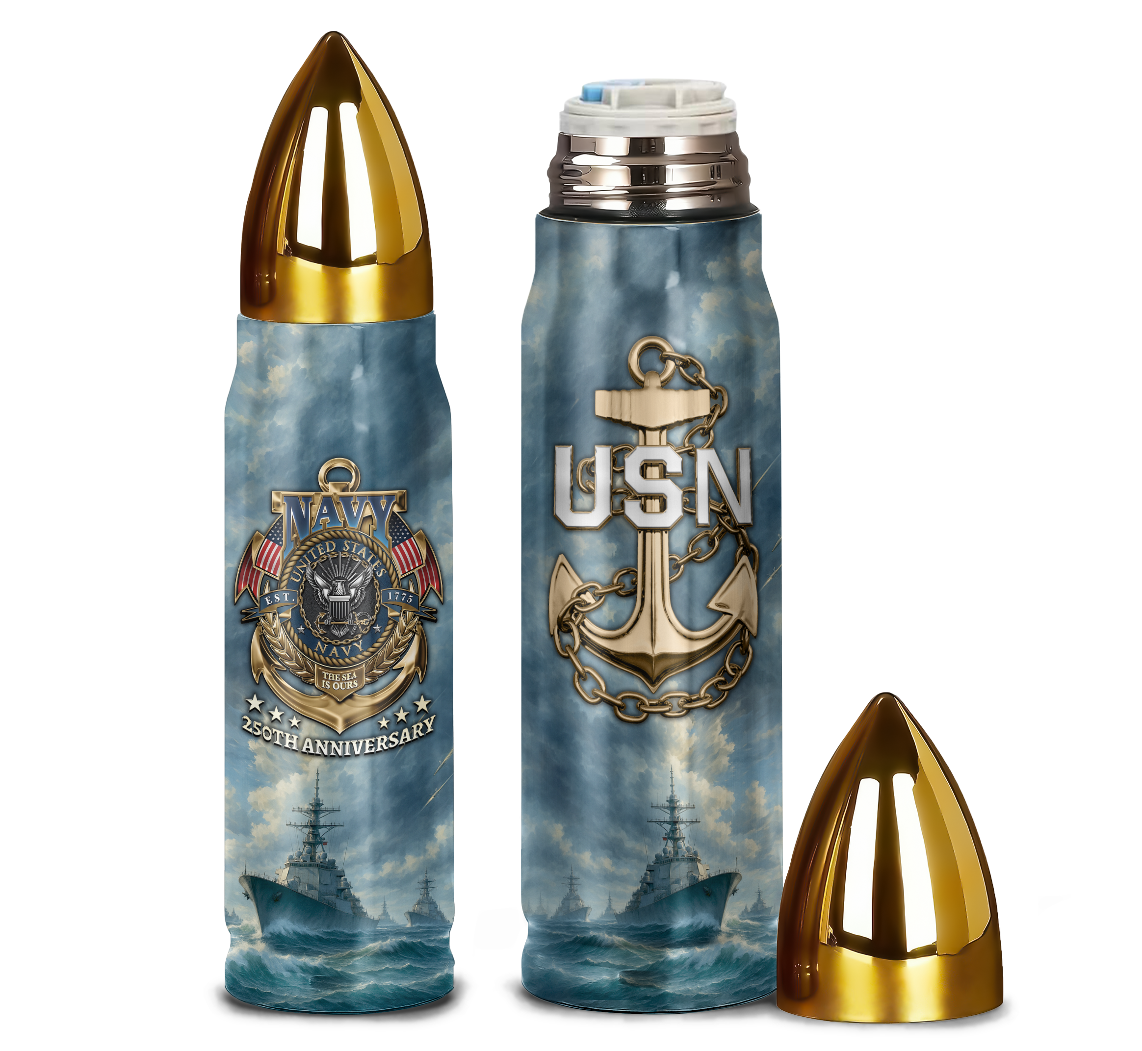 Navy 250th Anniversary Bullet Tumbler