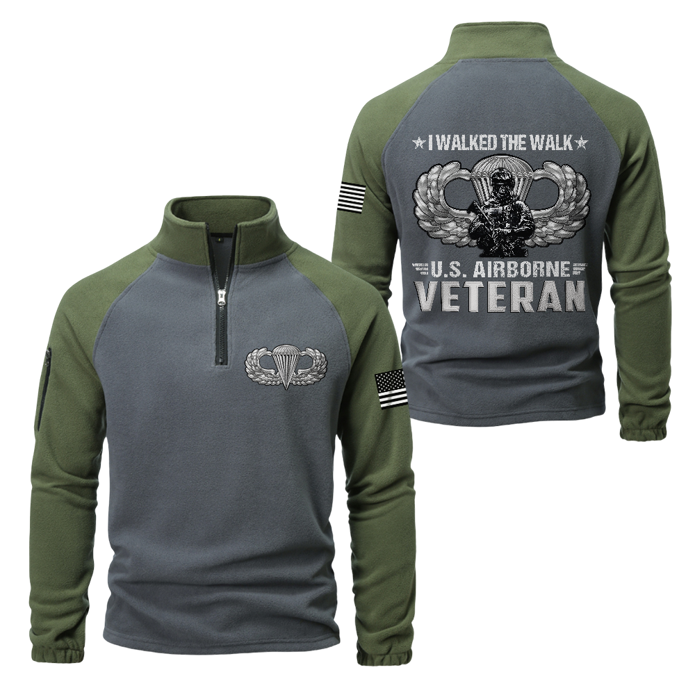 Airborne I Walked The Walk Half-Zip Raglan Sweatshirt