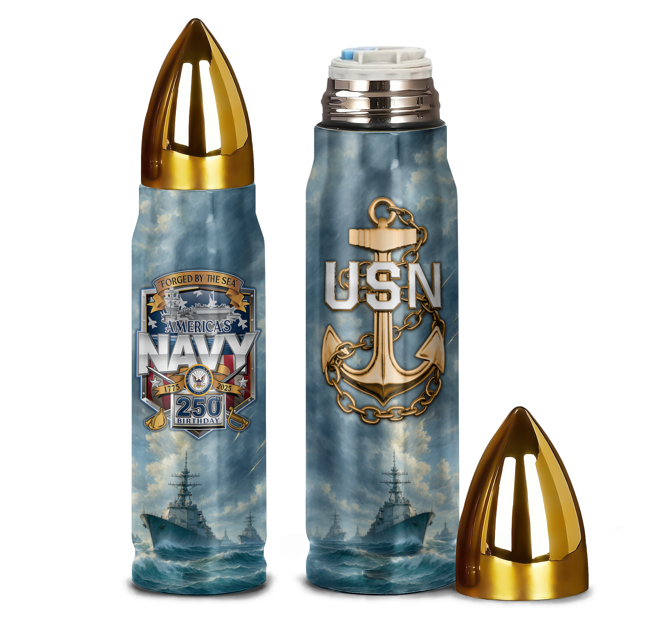 Navy 250th Anniversary Bullet Tumbler