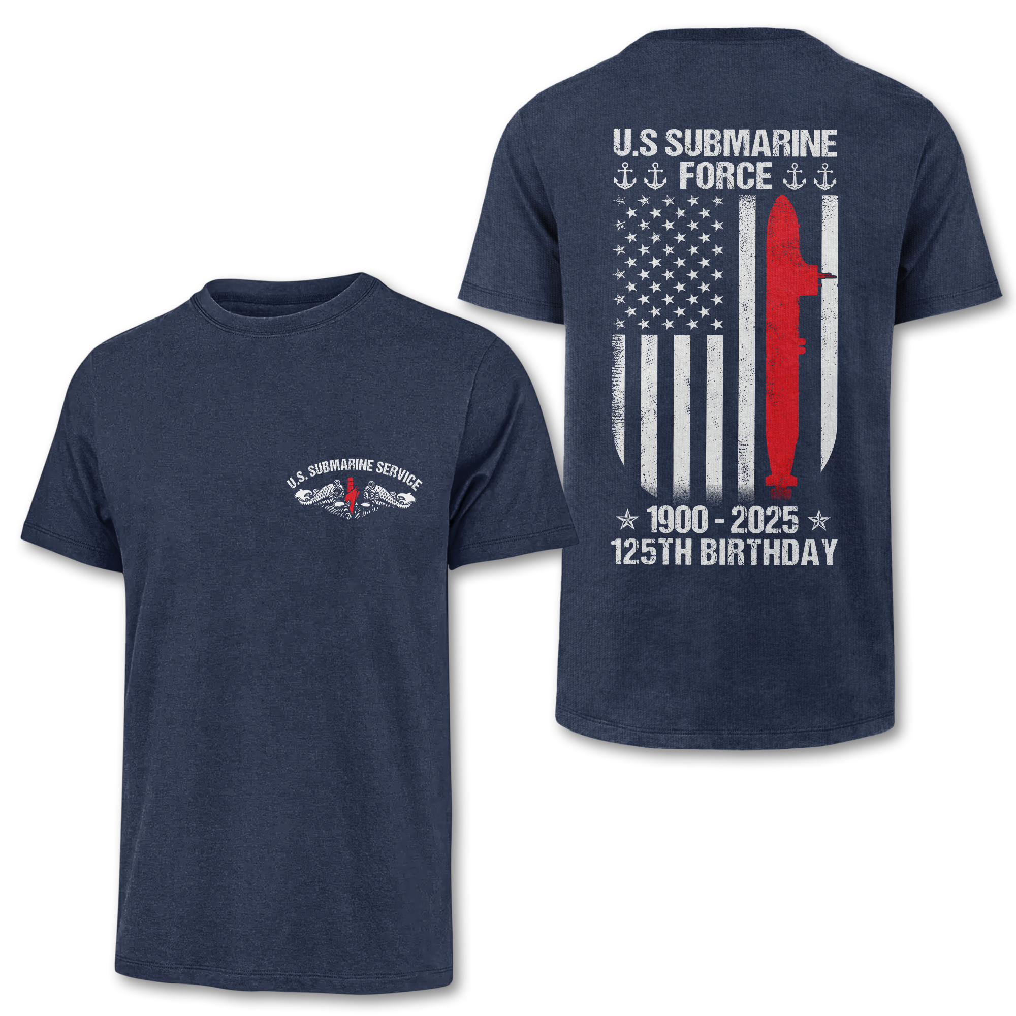 Navy Submarine 125th Birthday Double Sides Classic T-shirt