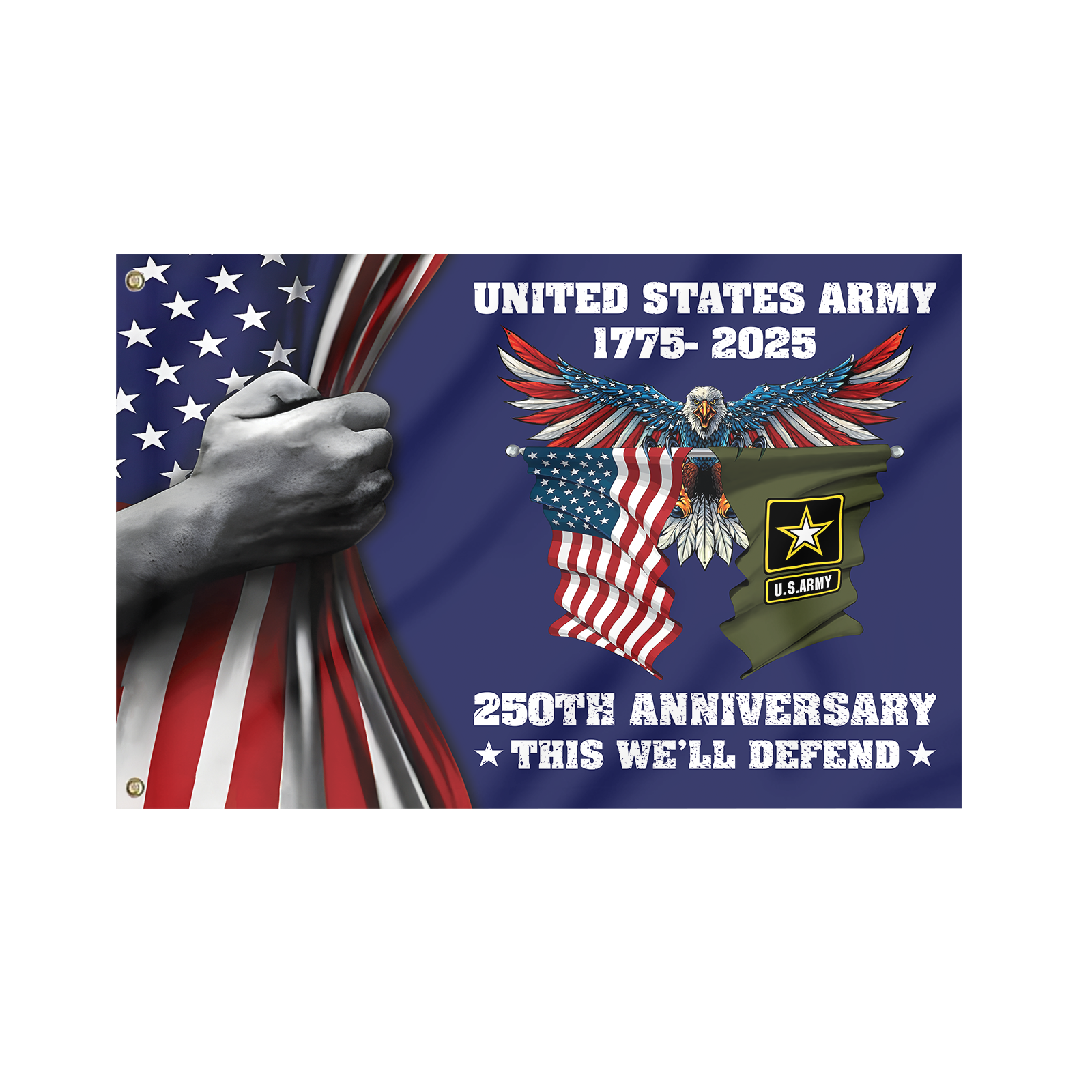 Army 250th Anniversary House Flag