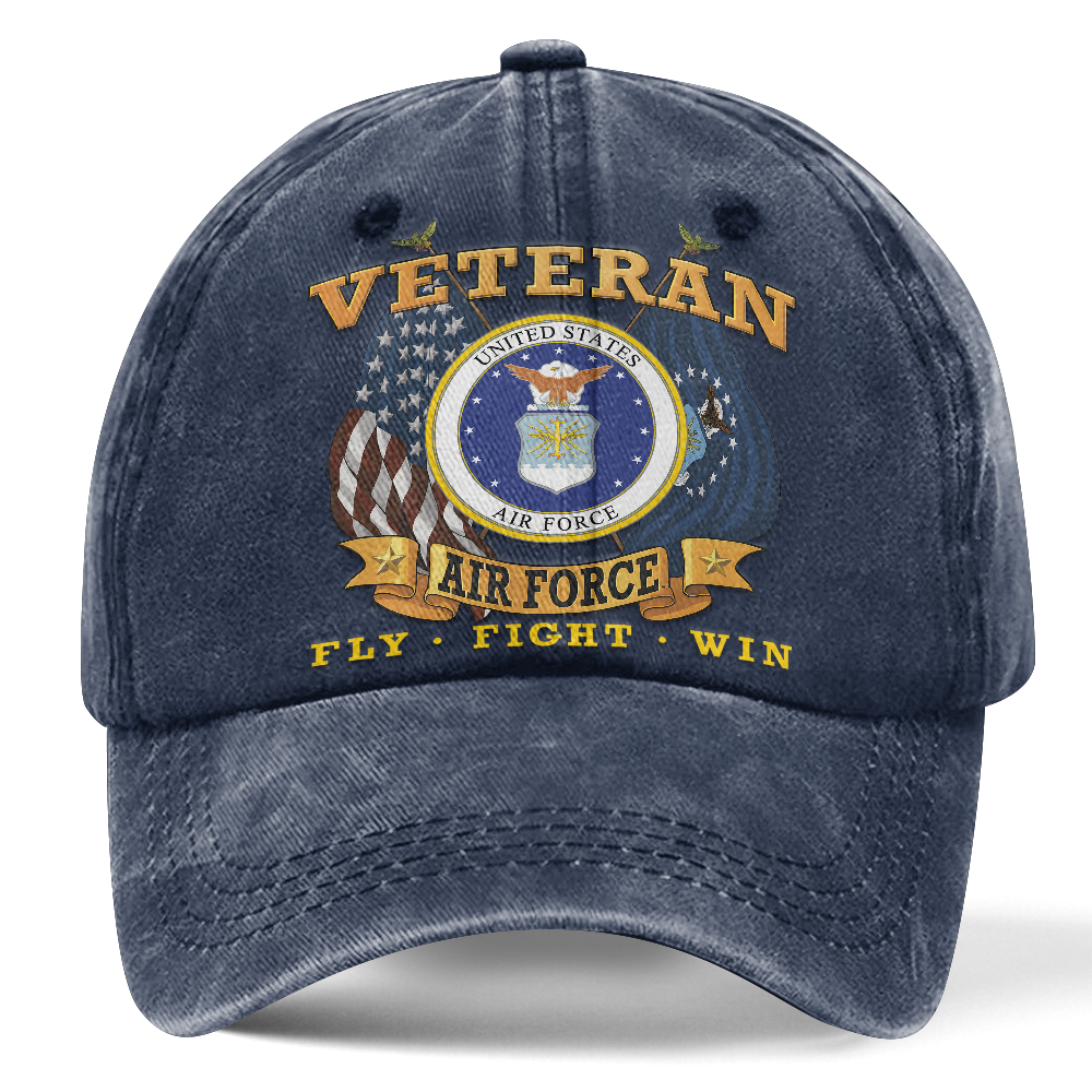 Personalizable Air Force Fly Fight Win Washed Cap