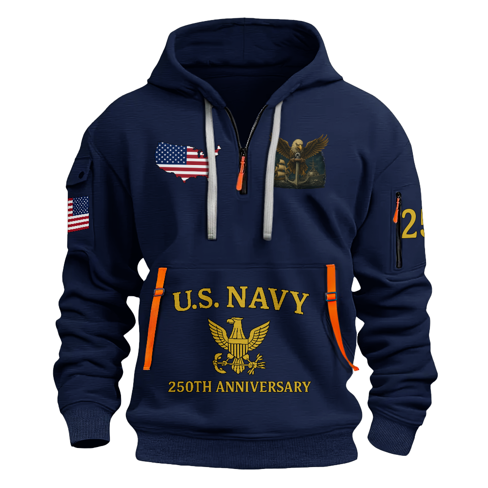 Navy 250th Anniversary Quarter Zip Hoodie