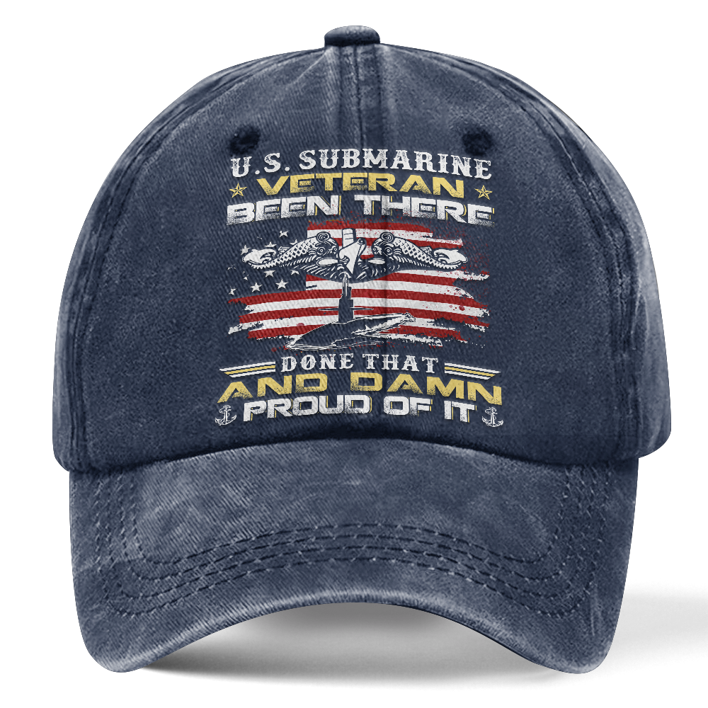 Navy Submarine Been There Done That Washed Cap