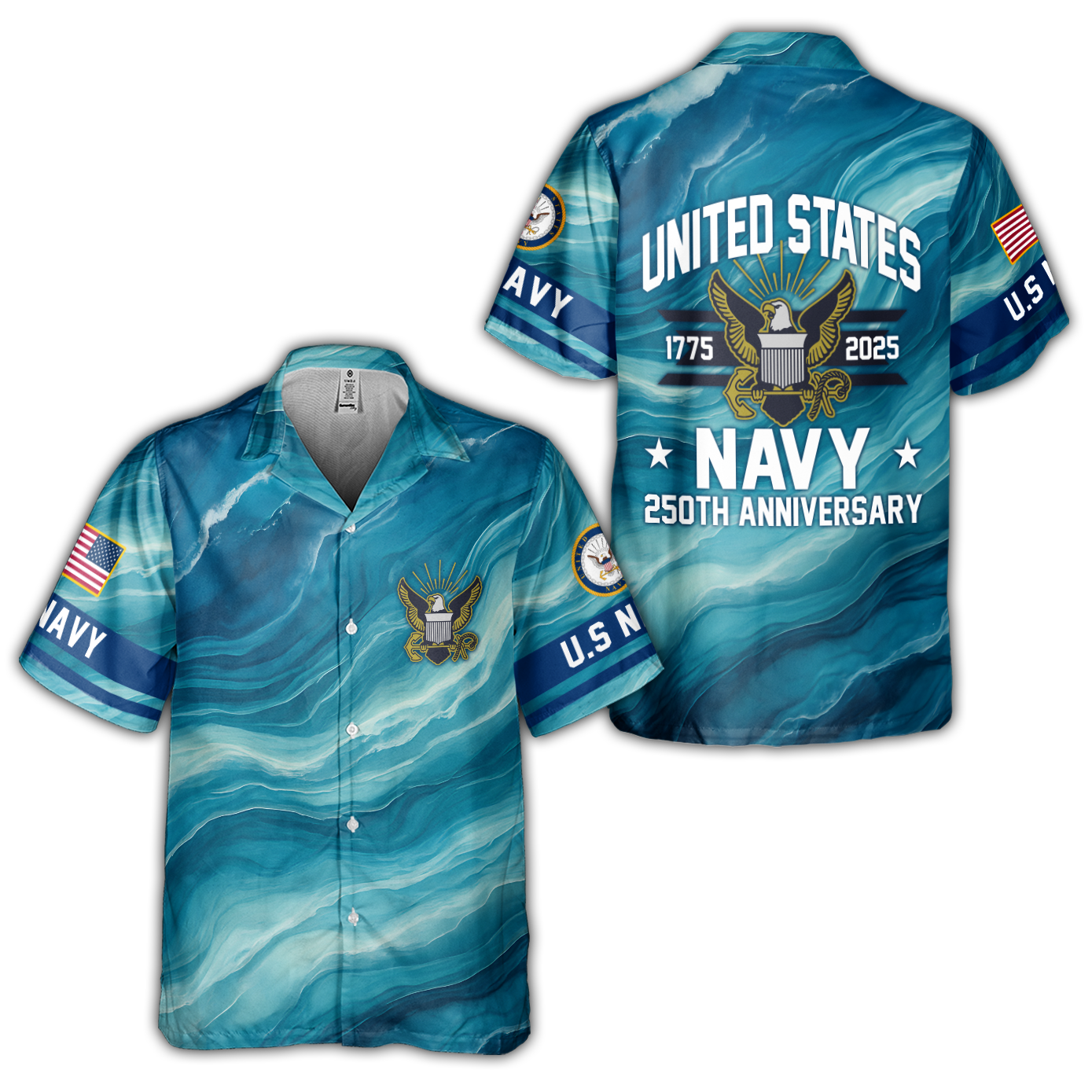 Navy 250th Anniversary Cuban Shirt