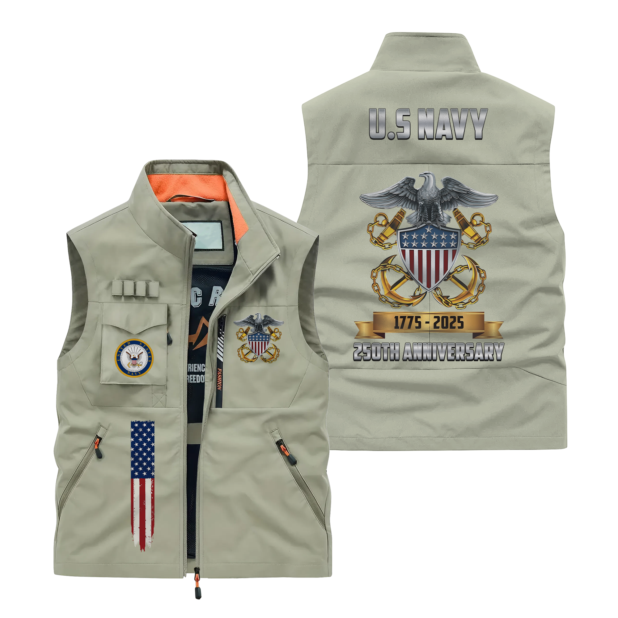 Navy 250th Anniversary Pocket Vest
