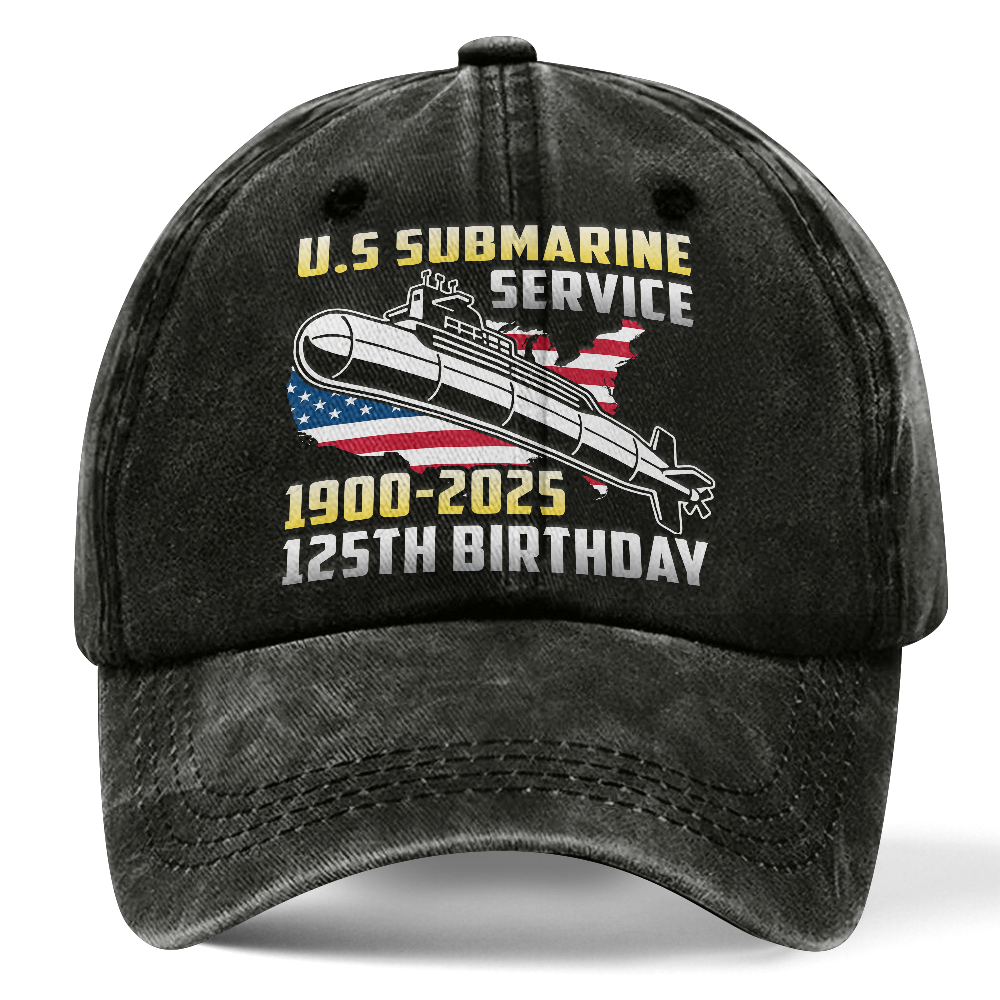 Navy Submarine 125th Birthday Washed Cap
