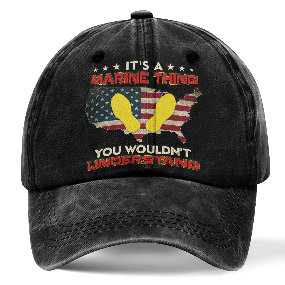 Personalizable It's A Marine Thing Washed Cap