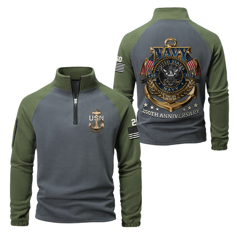 Navy 250th Anniversary Half-Zip Raglan Sweatshirt