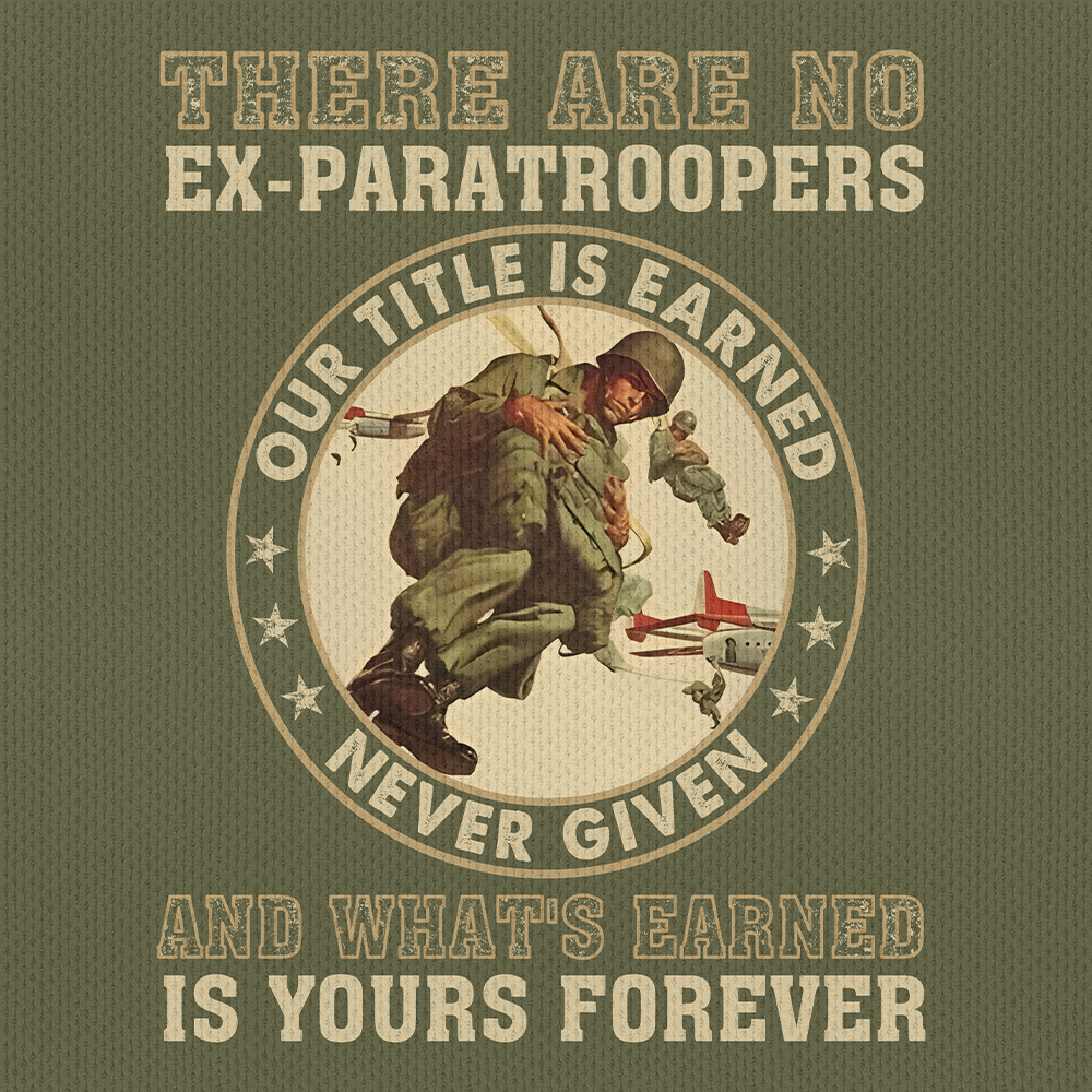 Airborne There's No Ex-Paratroopers Raglan Zip Polo Shirt