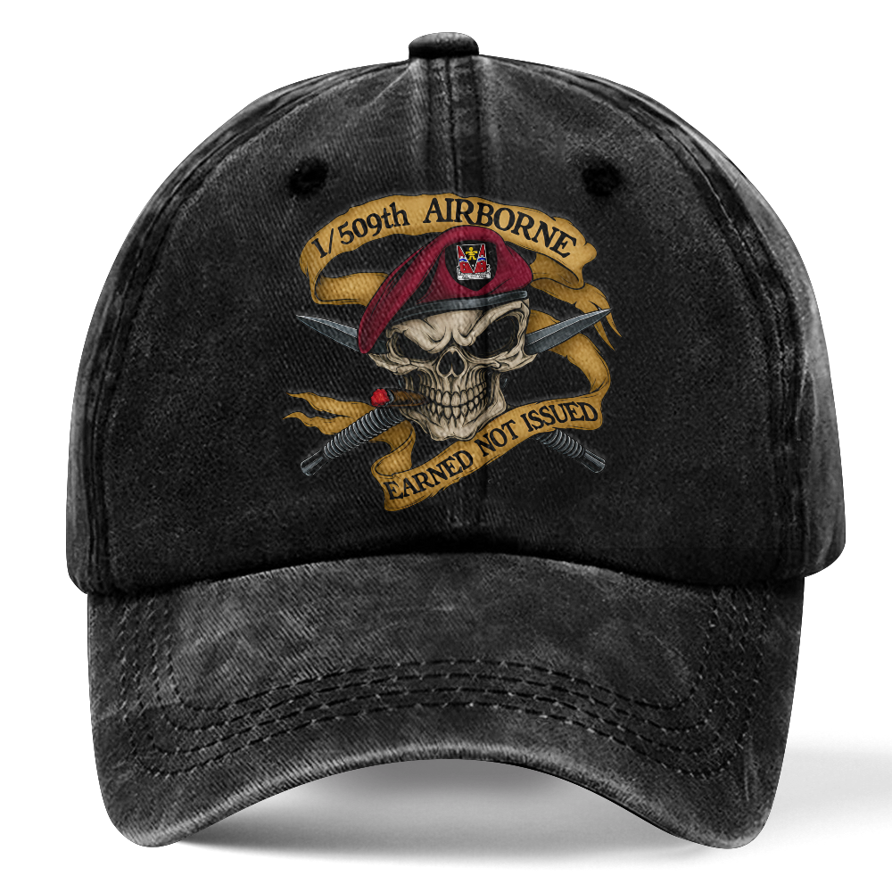 Personalizable Airborne Earned Not Issued Washed Cap