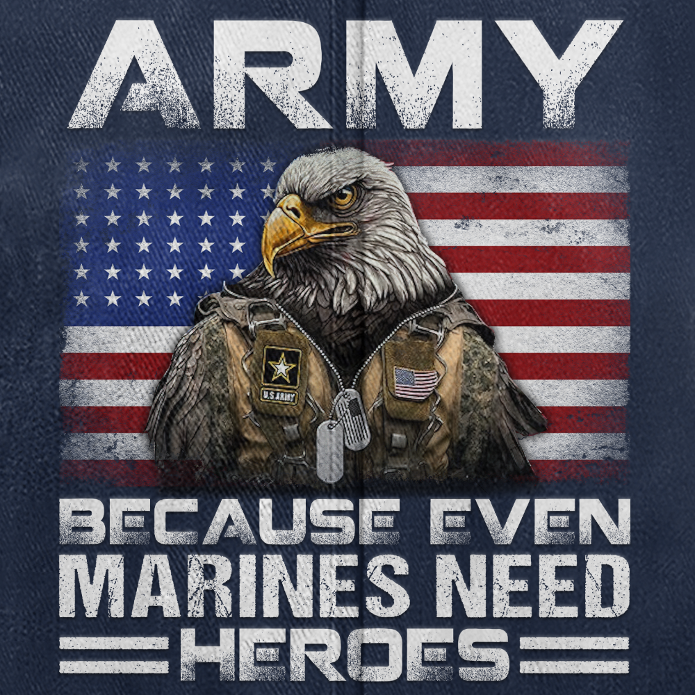 Personalizable Army Because Even Marines Need Heroes Washed Cap